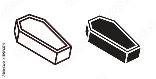 Coffin icon concept. Glyph vector illustration isolated. Simple solid style.