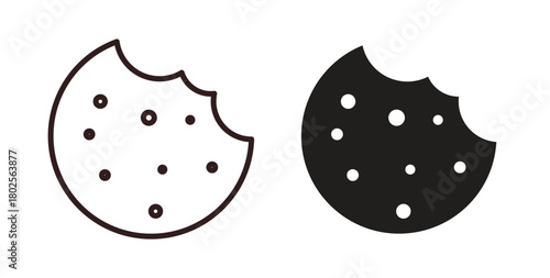 Cookie icon concept. Glyph vector illustration isolated. Simple solid style.