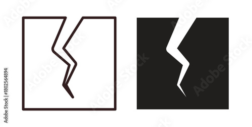 Crack icon concept. Glyph vector illustration isolated. Simple solid style.