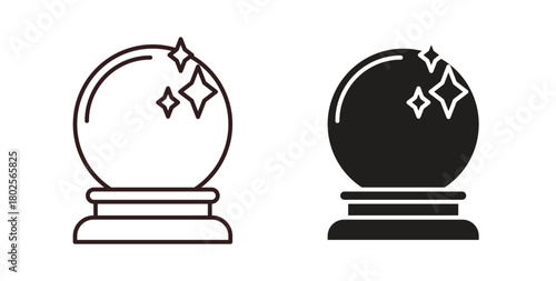 Crystal ball icon concept. Glyph vector illustration isolated. Simple solid style.
