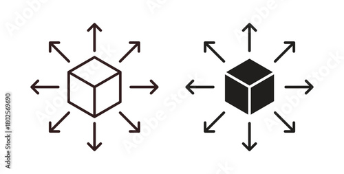 Distribution channel icon concept. Glyph vector illustration isolated. Simple solid style.
