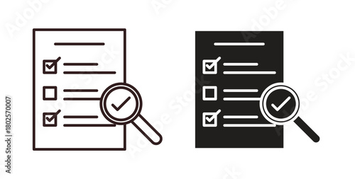 Document verification icon concept. Glyph vector illustration isolated. Simple solid style.