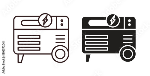 Electric generator icon concept. Glyph vector illustration isolated. Simple solid style.