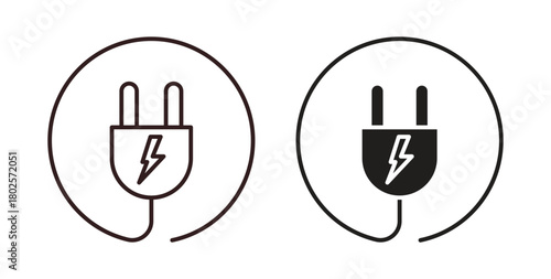 Electric plug icon concept. Glyph vector illustration isolated. Simple solid style.