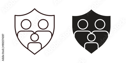 Family insurance icon concept. Glyph vector illustration isolated. Simple solid style.