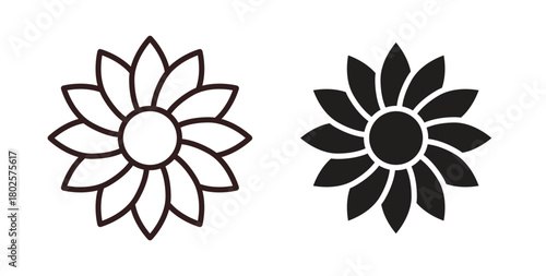 Flower icon concept. Glyph vector illustration isolated. Simple solid style.