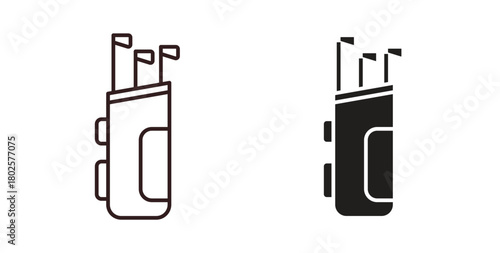 Golf bag icon concept. Glyph vector illustration isolated. Simple solid style.