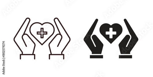 Health insurance icon concept. Glyph vector illustration isolated. Simple solid style.