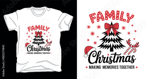Family christmas graphic vector art t-shirt design