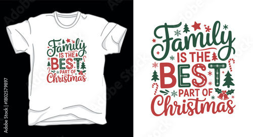 Family christmas graphic vector art t-shirt design