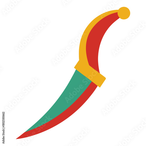 Colorful pencil drawing of a magnetic horseshoe attracting a red ribbon arrow, a business concept vector illustration