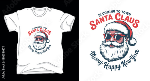 Santa claus christmas graphic vector art t-shirt design