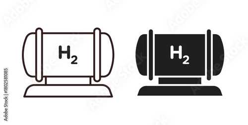 Hydrogen gas tank icon concept. Glyph vector illustration isolated. Simple solid style.