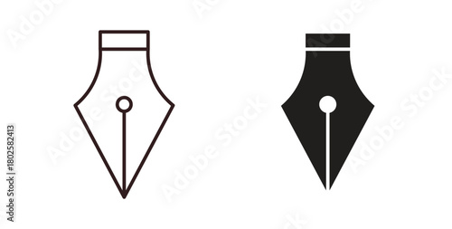 Ink pen icon concept. Glyph vector illustration isolated. Simple solid style.