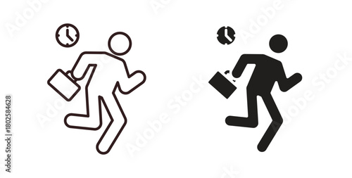 Late icon concept. Glyph vector illustration isolated. Simple solid style.