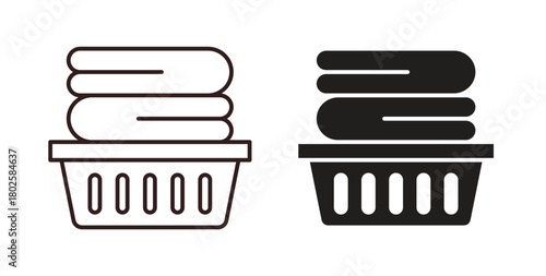 Laundry basket icon concept. Glyph vector illustration isolated. Simple solid style.