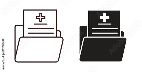 Medical history icon concept. Glyph vector illustration isolated. Simple solid style.