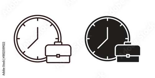 Office time icon concept. Glyph vector illustration isolated. Simple solid style.