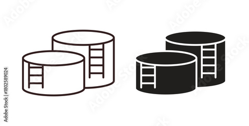 Oil storage icon concept. Glyph vector illustration isolated. Simple solid style.
