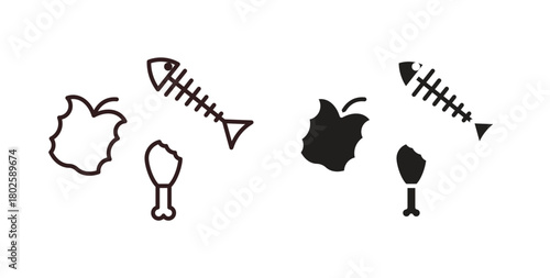 Organic waste icon concept. Glyph vector illustration isolated. Simple solid style.