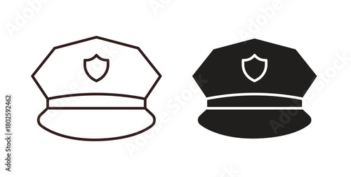 Police cap icon concept. Glyph vector illustration isolated. Simple solid style.