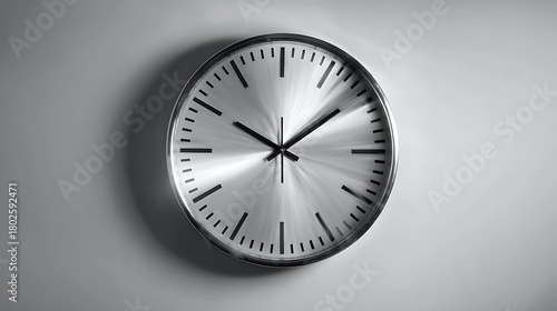 Wallpaper Mural Minimalist brushed metal oval wall clock with black hands showing the time Torontodigital.ca