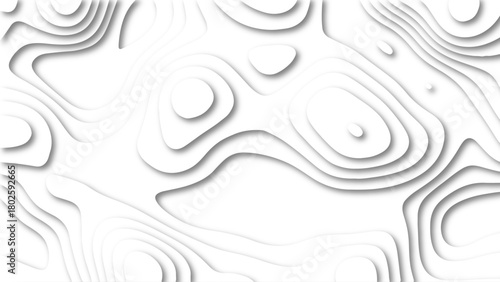 Vector abstract white paper cut banner. Geometric layered curve line white vector background. White waves decorative papercut design.	
