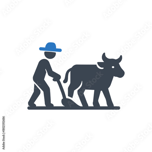 Farmer Plowing Field icon