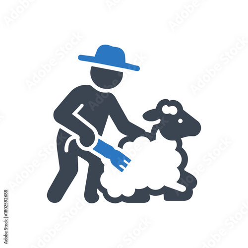 Farmer Shearing Sheep icon