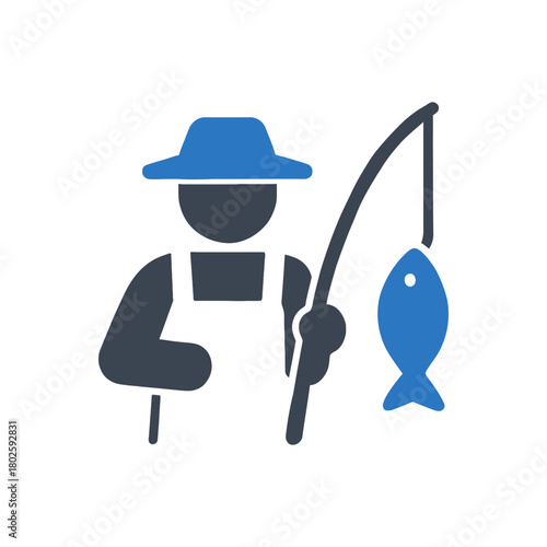 Farmer Fishing Catch icon