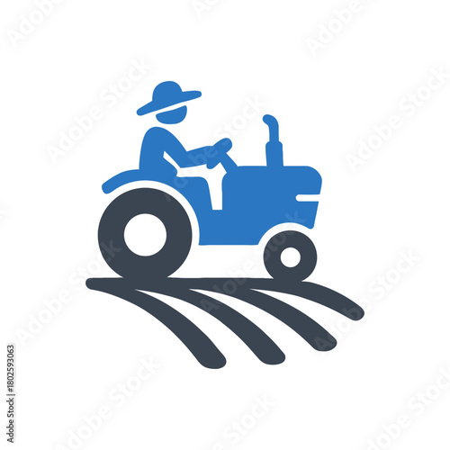 Farmer Driving Tractor icon