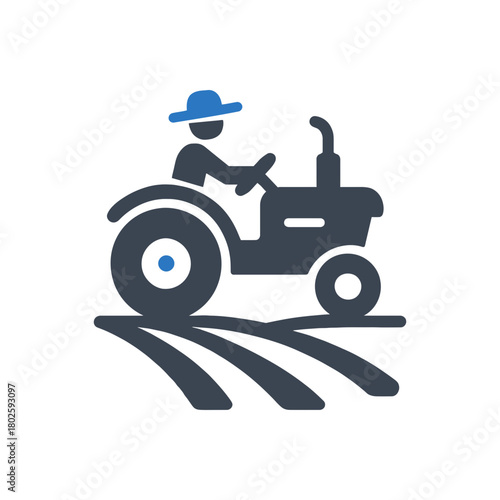 Farmer on Tractor icon