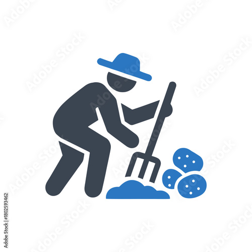 Farmer Digging Potatoes icon