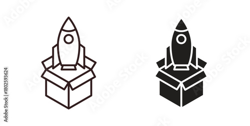 Product release icon concept. Glyph vector illustration isolated. Simple solid style.