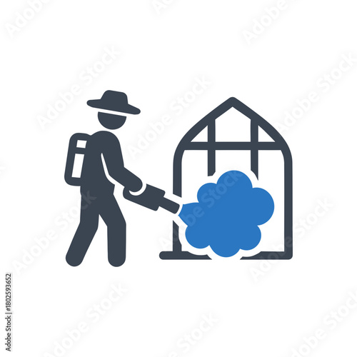 Farmer Fumigating Greenhouse icon