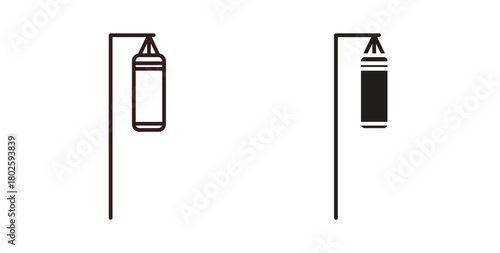 Punching bag icon concept. Glyph vector illustration isolated. Simple solid style.