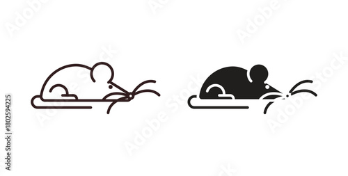 Rat icon concept. Glyph vector illustration isolated. Simple solid style.