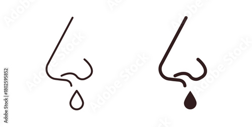 Runny nose icon concept. Glyph vector illustration isolated. Simple solid style.