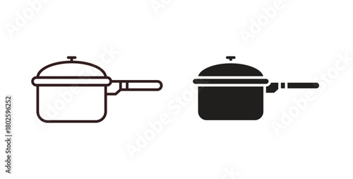Sauce pan icon concept. Glyph vector illustration isolated. Simple solid style.