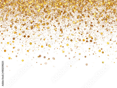 Elegant Golden Confetti Shower on Transparent Backdrop Festive Celebration Design Element with Glittering Sparkles for Luxurious Holiday Decoration and Special Events