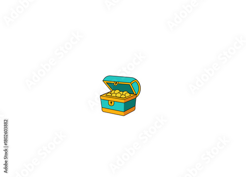 Vector illustration of a cartoon chest in retro style