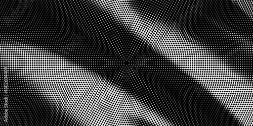 Gradient halftone dots pattern texture background. Abstract curves. Polka dots backdrop. Wavy dotted spotted pattern. Modern dotted template vector illustration for design, covers, web banners