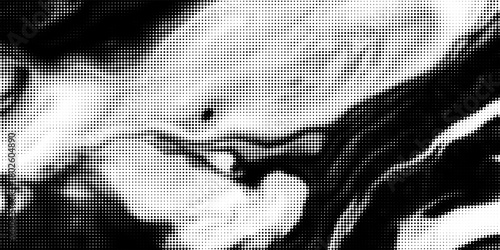 Grunge halftone dots pattern texture background. Abstract curves. Points backdrop. Wavy dotted spotted pattern. Modern abstract dotted template vector illustration for design, covers, web