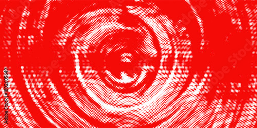 Polka dot red white halftone pattern. Gradient dots background. Modern vector illustration. Abstract curves. Grunge points backdrop. Bright colors dotted spotted pattern. Eps10