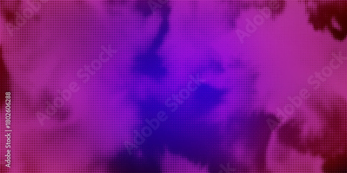 Polka dot purple violet gradient halftone pattern. Half tone background. Modern vector illustration. Black points backdrop. Bright colors dotted spotted panoramic pattern. Web banner template