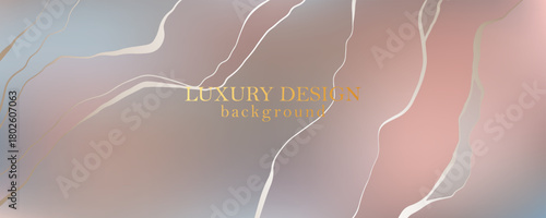 Elegant marble texture. Watercolor, ink vector background with grey, blue, pink colors. Luxury soft pearl gradient backdrop. Chic wall art design. 