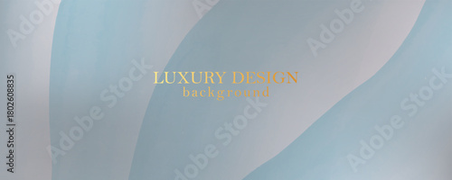 Elegant wavy texture. Watercolor, ink vector background with grey, blue, pink colors. Luxury soft pearl gradient backdrop. Chic wall art design. Long waves. 