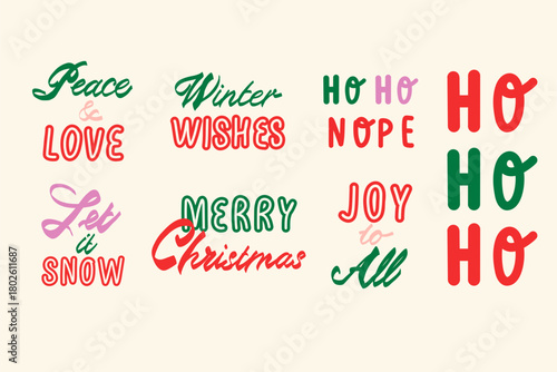 Festive Christmas and Winter Holiday Lettering Collection