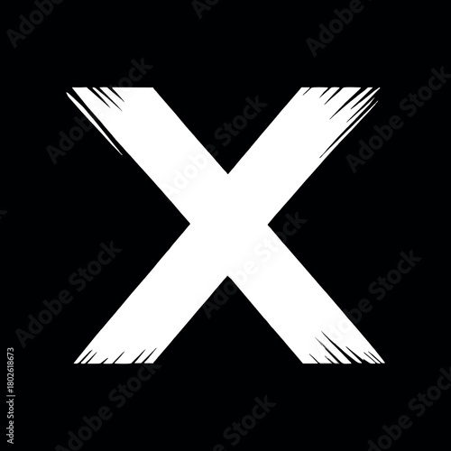 Black and White Cross Icon, Minimalist Religious Symbol, Vector Design