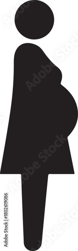 Silhouette of a pregnant woman, symbol for maternity and new life